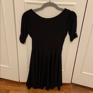 Express scoop back black dress